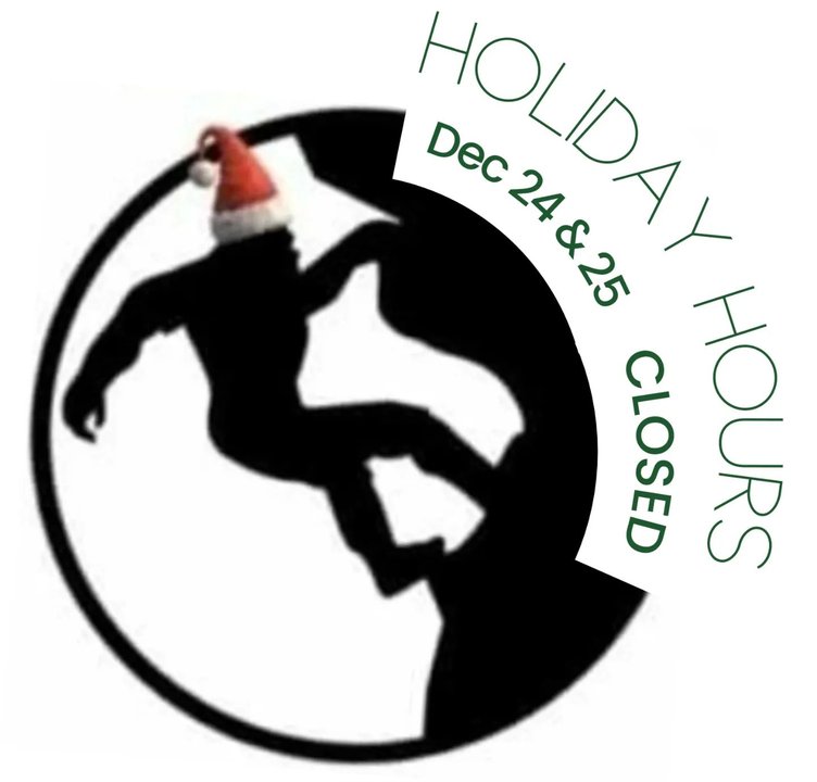 We will be closed on Christmas Eve and Christmas Day. We will have $10 day passes on Monday Dec 26th from 11am-9pm. Regular hours for New Years Eve and Day!!
#funthingstodoinmorganton #holidays #indoorclimbing #indoorbouldering #downtownmorganton #morgant
